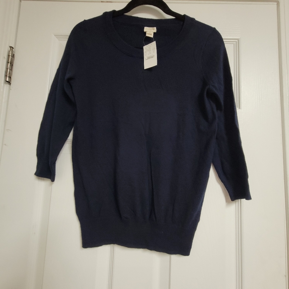 J.crew Factory NWT 100% Cotton 3/4 Sleeves Sweater Size XS.